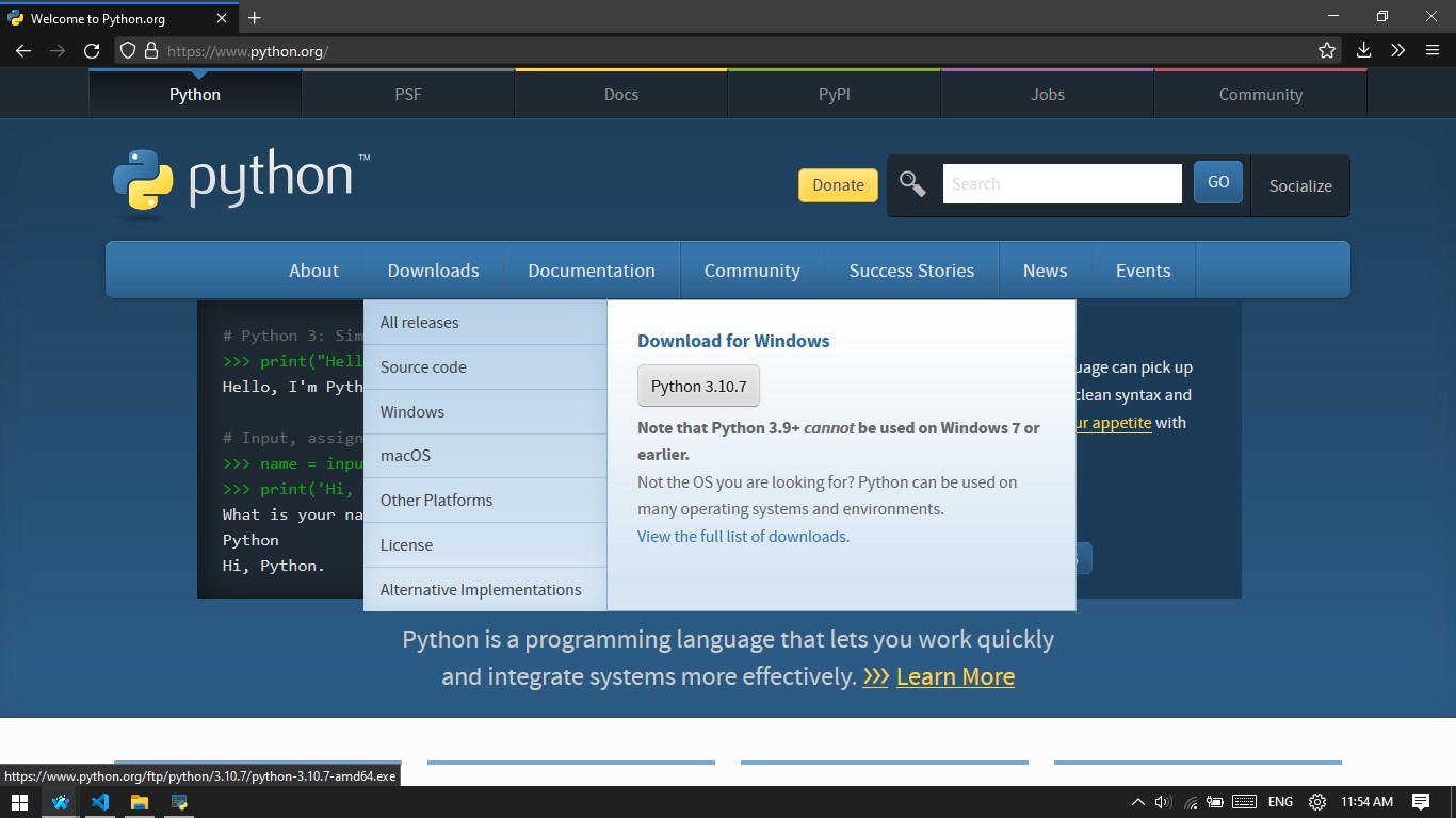 Descarga de Python