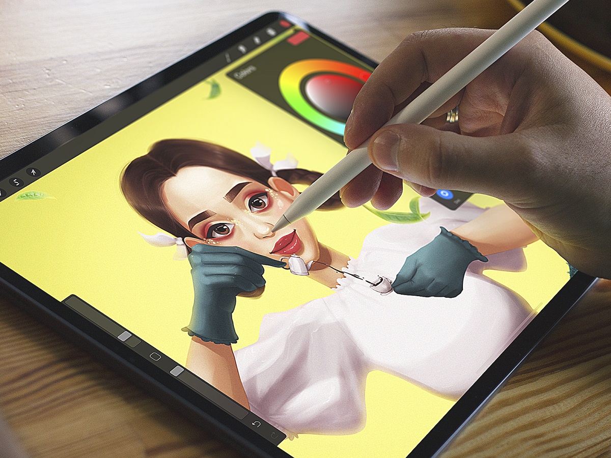 Dibujo digital en una tableta