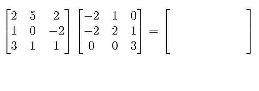 Ejemplo visual de una multiplicación de matrices 3x3